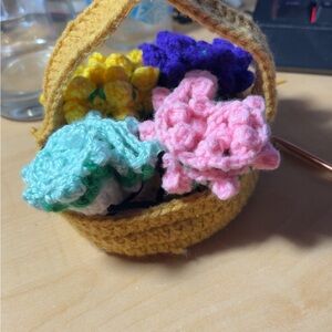 Crocheted Flower Coaster Set (4)
